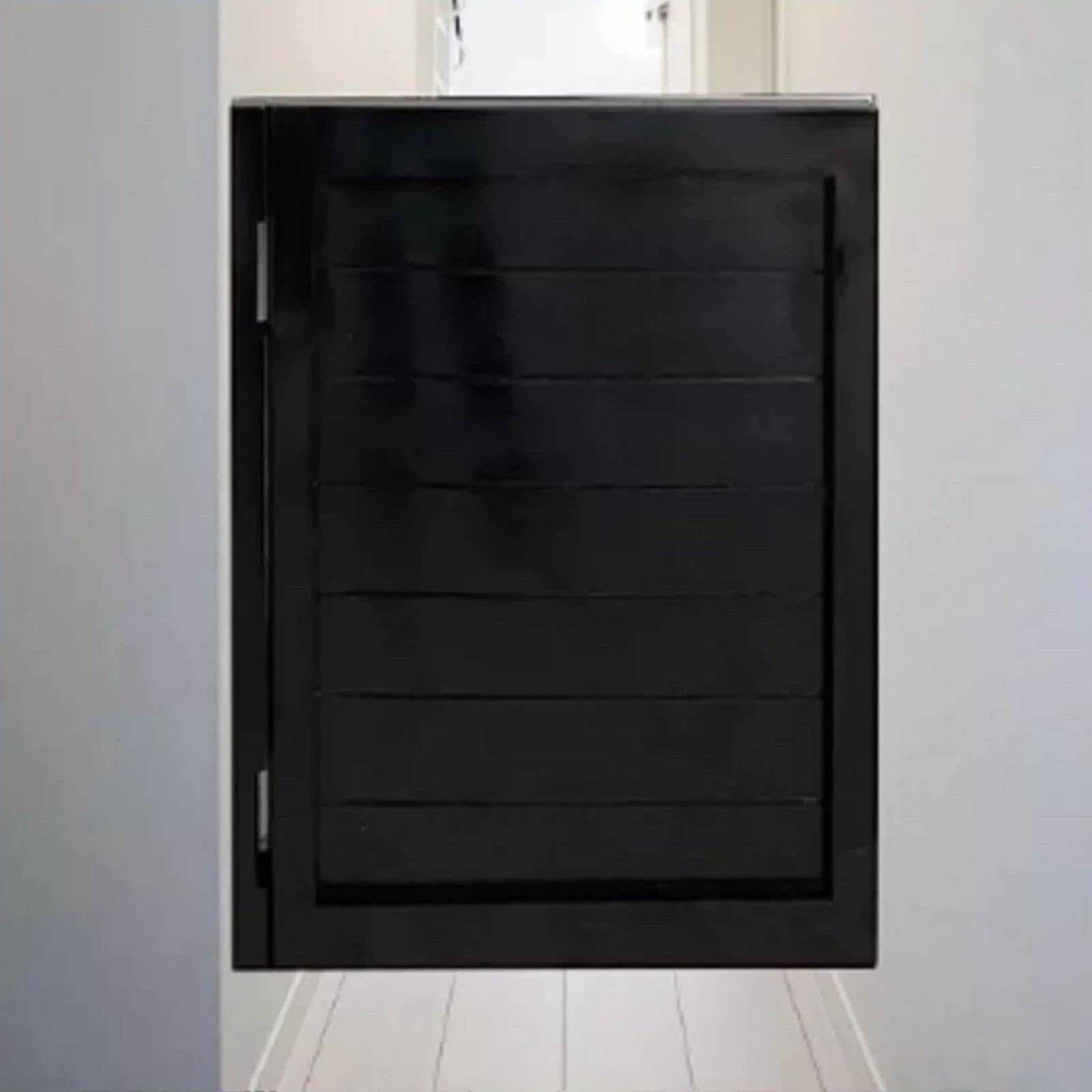 Porte intérieure de type saloon en bois massif, ouverture à 180° | Porte simple avec charnières en acier inoxydable, idéale pour cuisine, bar, véranda ou café(Black,W40xH60CM)