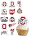 Ohio State University Cupcake Topper Party Supplies for Football, Birthday, Graduation Party Decorations (24 Pieces) (Ohio State Buckeyes)