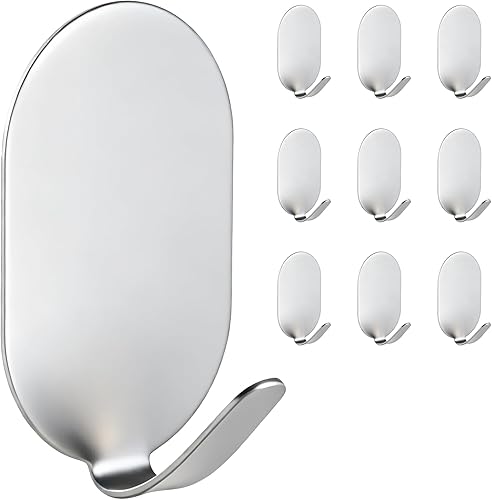 Miniatura 11 de Ganchos adhesivos adhesivos para colgar, ganchos para llaves, ganchos de pared de acero inoxidable, ganchos de comando, ganchos para abrigos,