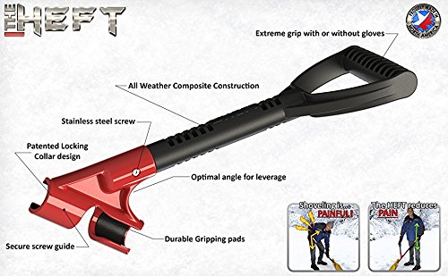 The HEFT Plus Secondary Back Saver Handle for Snow Shovels and Garden Tools as seen on Dragon's Den (Canada Shark Tank) (2, Standard)