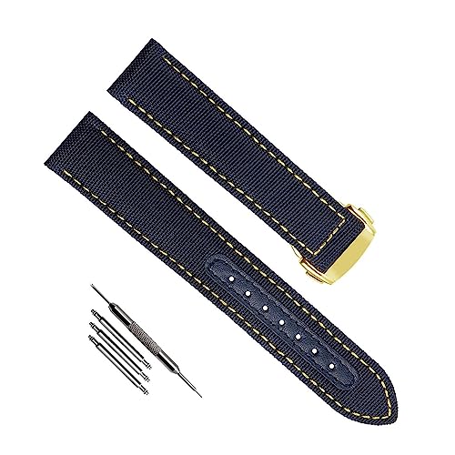 Bracelet pour Omega Seamaster Aqua Terra en toile et cuir premium