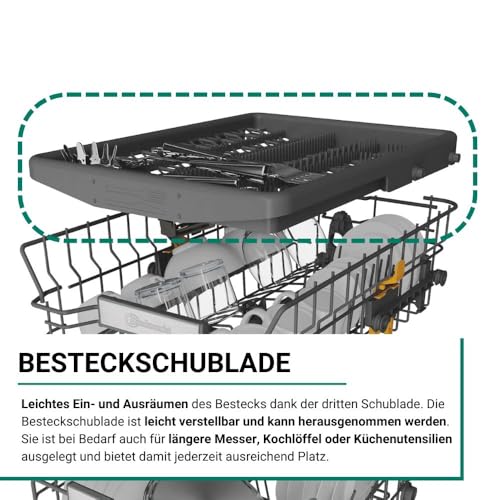 Bauknecht BK6FC11BS7A0X Vollintegrierbarer Geschirrspüler (45 cm)/ ActiveDry/Sensorprogramm/PowerClean/Besteckschublade/Hygiene-Programm/Vollwasserschutz/Multizone/Startzeitvorwahl