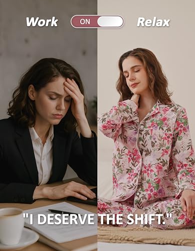 100% Cotton Pajamas for Women 2 Piece PJs Set Long Sleeve Button Down Breathable Woven Sleepwear Loungewear XS-XXL2