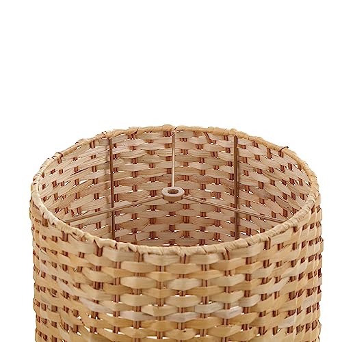 Image of Aspen Creative 31602, Drum Spider Lamp Shade, Natural Banana Leaf, 12 inch Top x 12 inch Bottom x 9 inch Height