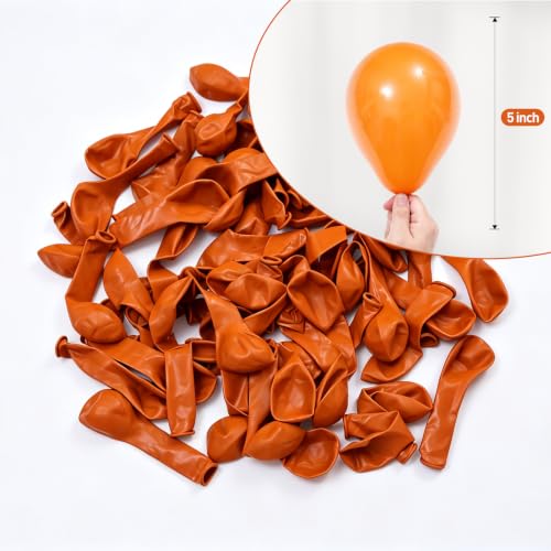 Image of KALOR Retro Orange Balloons,100 Pcs 5 Inch Mini Matte Latex Balloons for Balloon Garland Arch, Birthday Decoration, Wedding Party, Baby Shower Decorations