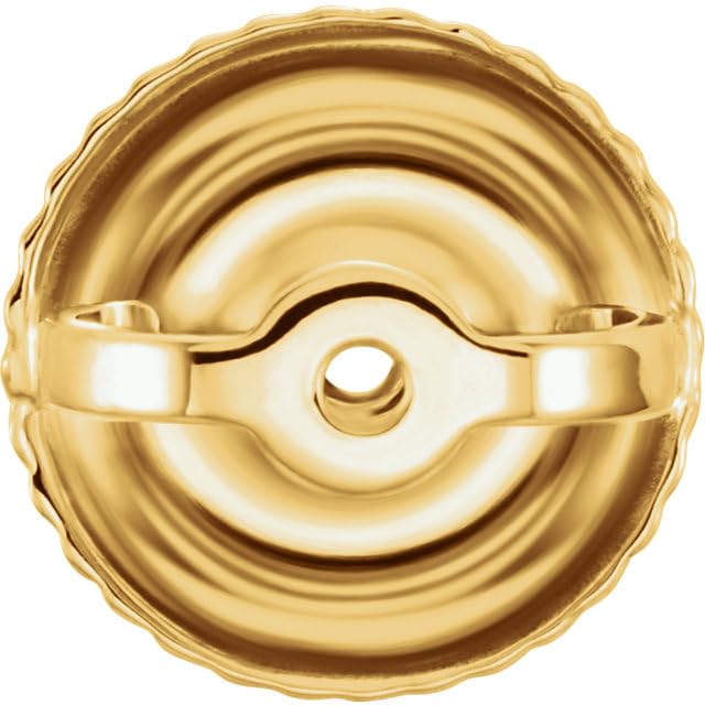 14K Solid White, Yellow or Rose Gold Threaded Screw on Screw Off Replacement Earring Backs (Single Yellow Gold .032)