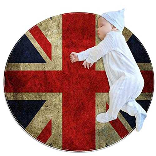 Alfombra de área redonda Alfombra bandera del Reino Unido Alfombrilla antideslizante de 27,6 pulgadas de diámetro Cover