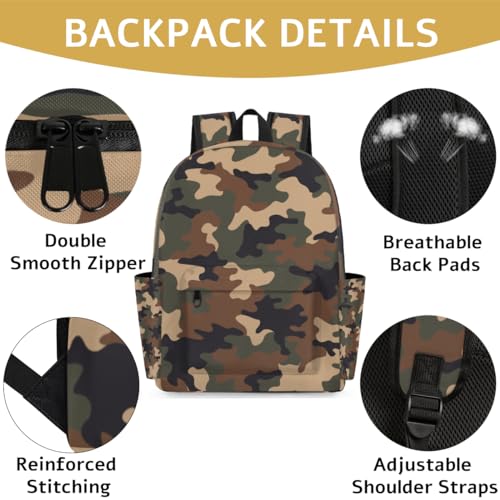 Camo Preschool Toddler Backpack for Boys, School Mini Kids Backpack, Camouflage Preschool Kindergarten Elementary Bookbag Daycare Bag2
