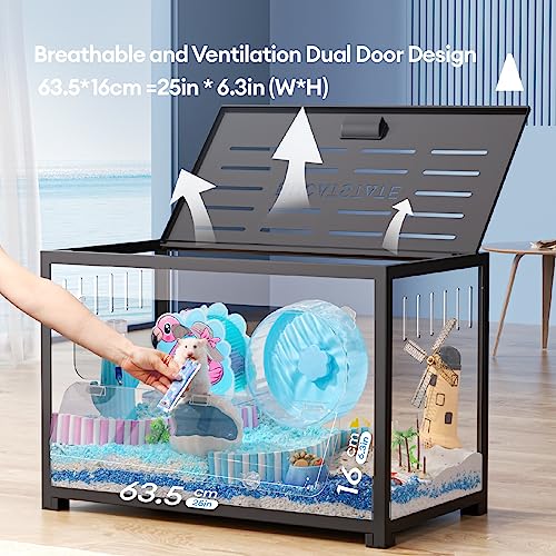 Image of BUCATSTATE Hamster Cage 2.0, Large Hamster Enclosure (31in, Black)