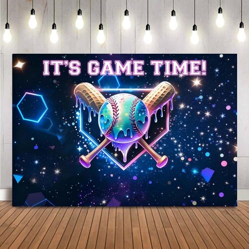 Fondo para fiesta temática de helado de béisbol 210x150 cm miniatura 1