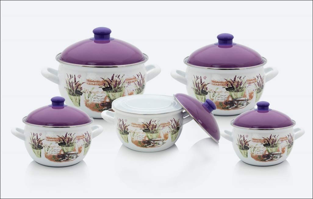 Buy Uniware Super Quality Premium Enamel Cookware Set (10 Pieces Set ...