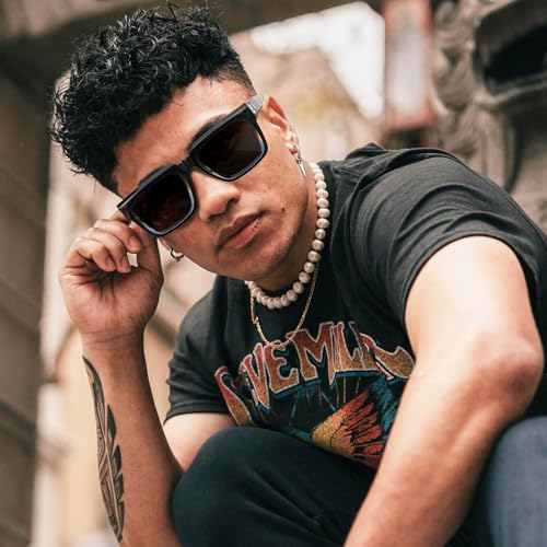 STGATN Square Sunglasses for Men Chunky Rectangle Sun Glasses Black Shades UV400 Protection3