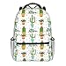 Sac à dos imprimé cactus succulent, imperméable, antivol, décontracté, avec port de charge USB, unisexe, Noir , Taille unique