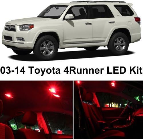 LEDpartsNow Interior LED Lights Replacement for 2006-2021 Toyota 4Runner Accessories Package Kit (16 Bulbs), RED