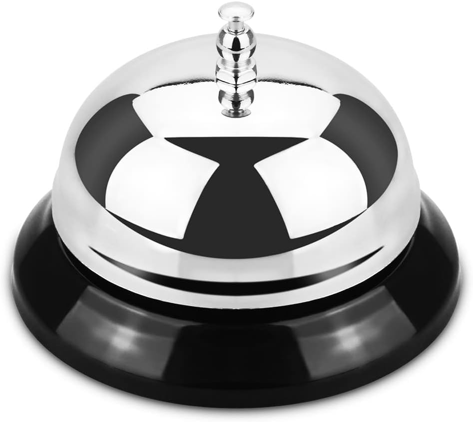Counter Call Reception Bell Stainless Steel Hand Held Desk Attention Ringer Waiter Servant Service For Hotels Schools Restaurants Reception Areas Hospitals Warehouses & Bars