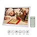 Produktbild Andoer 13" Digital FotoRahmen LED Albums 1080P 1280 * 800 HD mit Fernbedienung und 7 Hauch der Hilfe-Schlüssel automatische Wiedergabe Weihnachts- und Geburtstagsgeschenk für Familien und Freundin