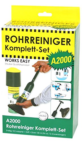 Preisvergleich Produktbild Pur Clean - Abflussreiniger Komplettset A2000, WC-Adapter, Griff, 125 ml, 3 Stück