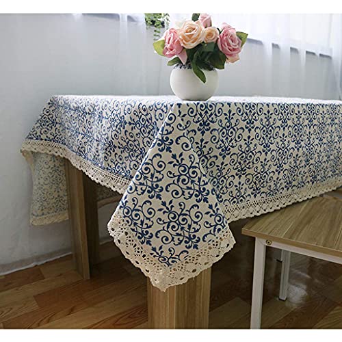 Nappe vintage coton lin rectangulaire impression tissu table 60x60cm - 2