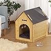 DREAMSOULE-Wooden-Pet-House-with-Roof-for-Dogs-Indoor-and-Outdoor-Use-Easy-Assemble-Breathable-Dog-Crate-for-Small-Medium-Dog-Cat-Dog-Kennel-for-Playing-and-Resting Wood Dog Kennel for Outdoor with Window