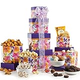 Broadway Basketeers Valentines Gift Basket Tower Snack Gifts for Women, Men, Families, Birthday, Appreciation, Thank You, Get Well Soon Care Package
