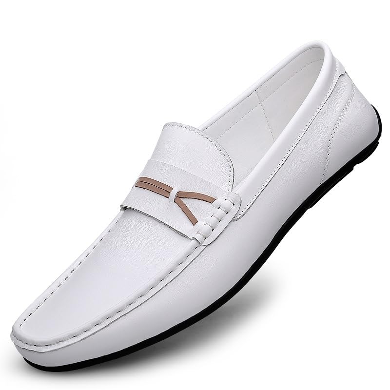 Mens Loafers Shoe Round Toe Leather Penny Loafers Flexible Lightweight Anti-Slip Walking Casual Slip-ons3
