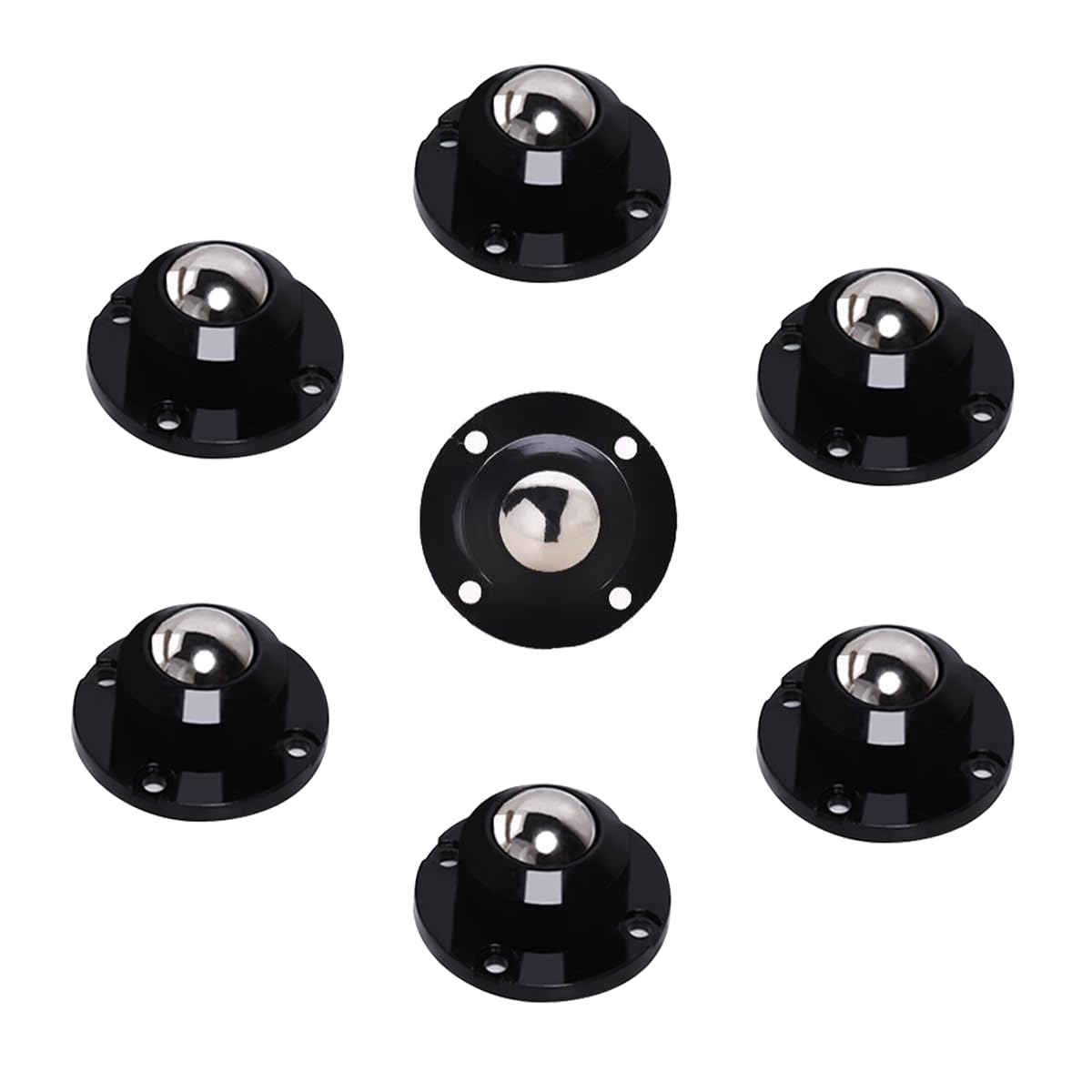 Teadokly 360º Rotation Universal Ball Casters,8Pcs Ball Transfers Casters,Silent Ball Bearings for Conveyor, Roller Stand, Transmission, Furnitu