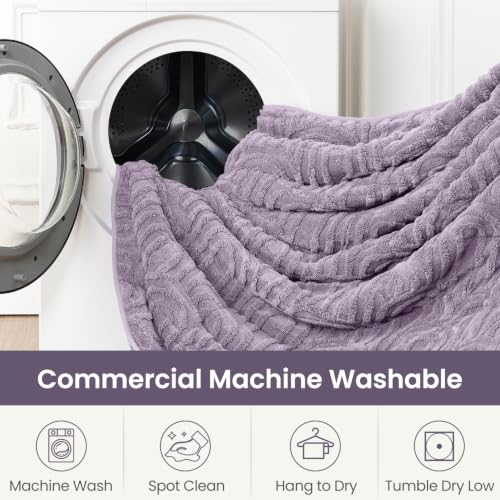Image of Sherpa Fleece Adult Weighted Blanket Great for Sleep, 20 lbs Dual Sided Soft Fuzzy Heavy Blankets for Couch Bed Sofa, Cozy Warm Arched Jacquard Throw for Winter (Light Purple, 60 inch x 80 inch, 20 Pounds)