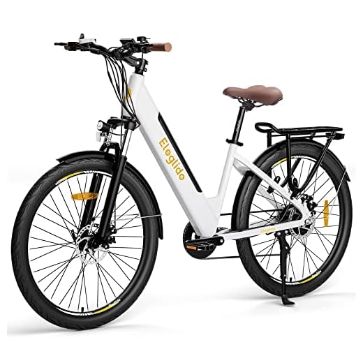 Eleglide T1 Step-Thru E-Bike, Elektrofahrrad 27.5'' Trekkingrad E-Cityrad mit 36V 13Ah Lithium-Akku bis zu 100KM Lange Range, 250W Motor, EU-konformes E Bike, LCD Display (Weiß)