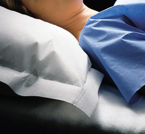 Medline Disposable Tissue/Poly Pillowcases, 21 x 30, White (Pack of 100)