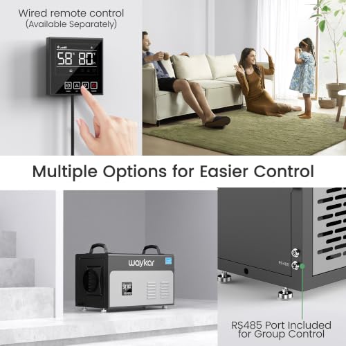 Image of Waykar 130 Pints Energy Star Commercial Dehumidifier with Pump and Drain Hose for Crawl Spaces, Basements, Ducted Industrial Use, and Water Damage Unit - 5-Year Quality Coverage