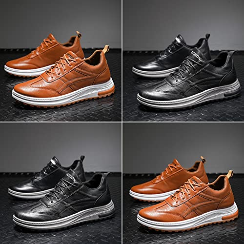Chaussures pour hommes baskets casual cuir mode laçage plain - 3