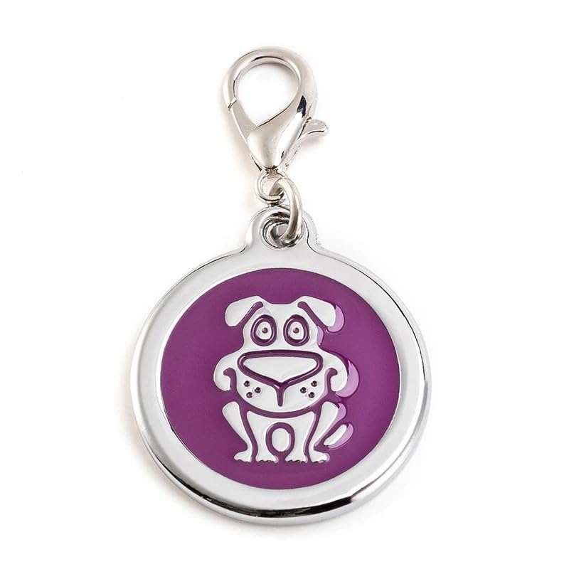 Personalized Funky Dog Design Pet ID Tags with Quick Tag Clip - Puppy Name tag, Happy Dogs ID tag, Laser Engraved pet Tags, Custom pet Name tag (