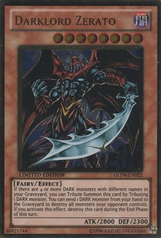 Yu-Gi-Oh! - Darklord Zerato (GLD4-EN022) - Gold Series 4: Pyramids Edition - Limited Edition - Gold Rare
