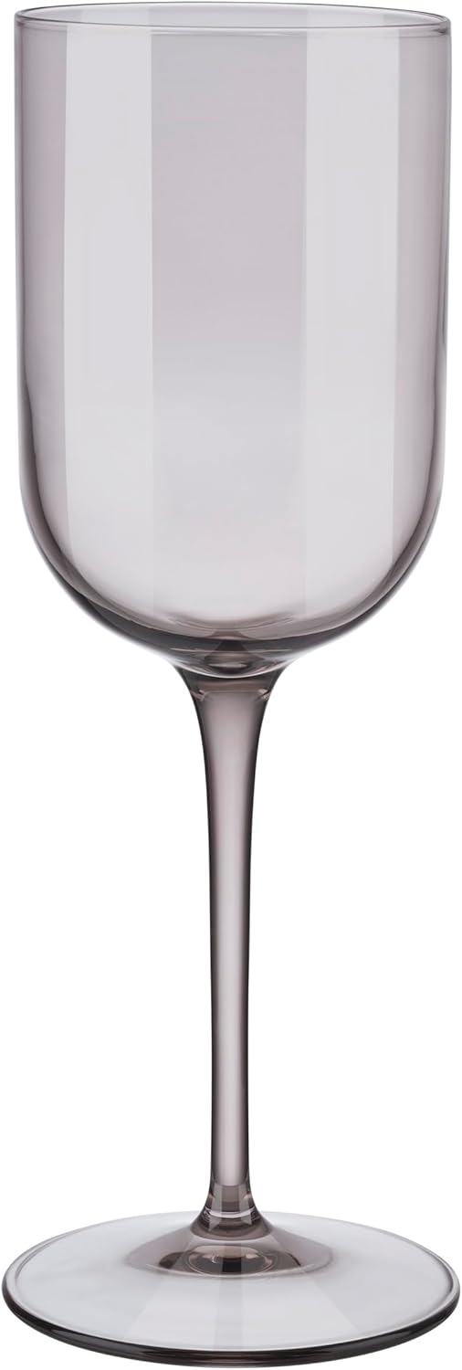 Blomus FUUM White Wine Glasses - Set of 4 - .28L/9.5oz - 20.5cm/8in Height - Fungi (Md. Grey) Crystal Glass