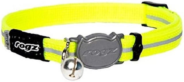 ROGZ ALLEYCAT CAT COLLAR WITH BREAKAWAY BUCKLE AND NIGHT TIME VISABILITY (Daylgo))