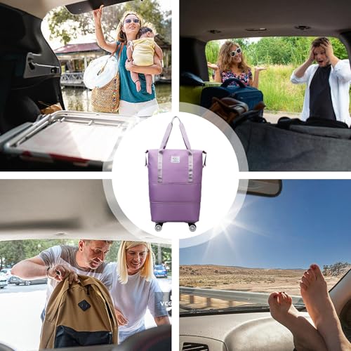 Wheeled Travel Bag – Rolling Duffel Bag with Expandable Storage, Lightweight Waterproof Case | Portable Duffle Luggage with Rollers for Business Trips, Weekend Getaways, Holidays, and Daily Commute4