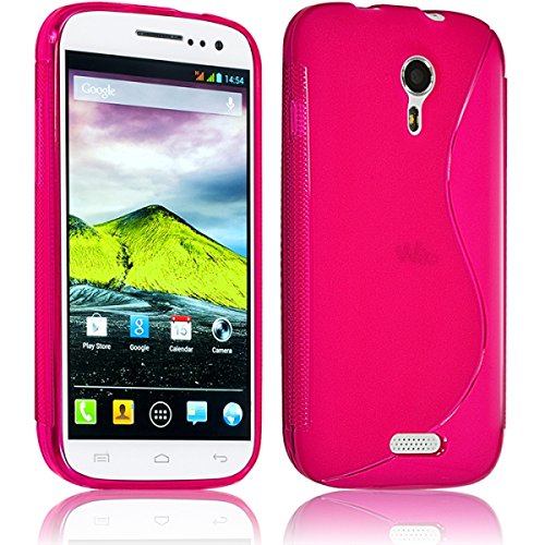Seluxion - Housse Etui Coque S-Line Couleur Rose Fushia Translucide pour Wiko Cink Five + Film de Protection