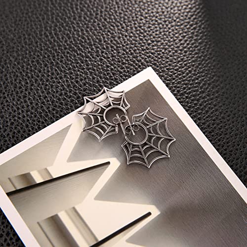 HZMAN Halloween Spider Web Earrings for Women Surgery Steel Stud Earrings for Men4