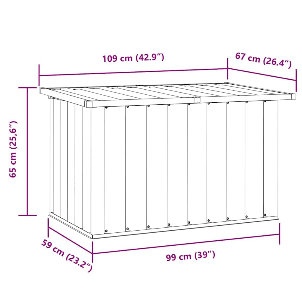 Générique Cassapanca giardino grigio 109 x 67 x 65 cm, scatola portaoggetti esterna in acciaio zincato per cuscini, cuscini e coperte, design senza tempo per terrazza e giardino.
