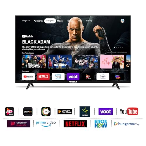 Image of Foxsky 109 cm (43 inch) Frameless Series 4K UHD QLED Google TV FS43GATV (Black)