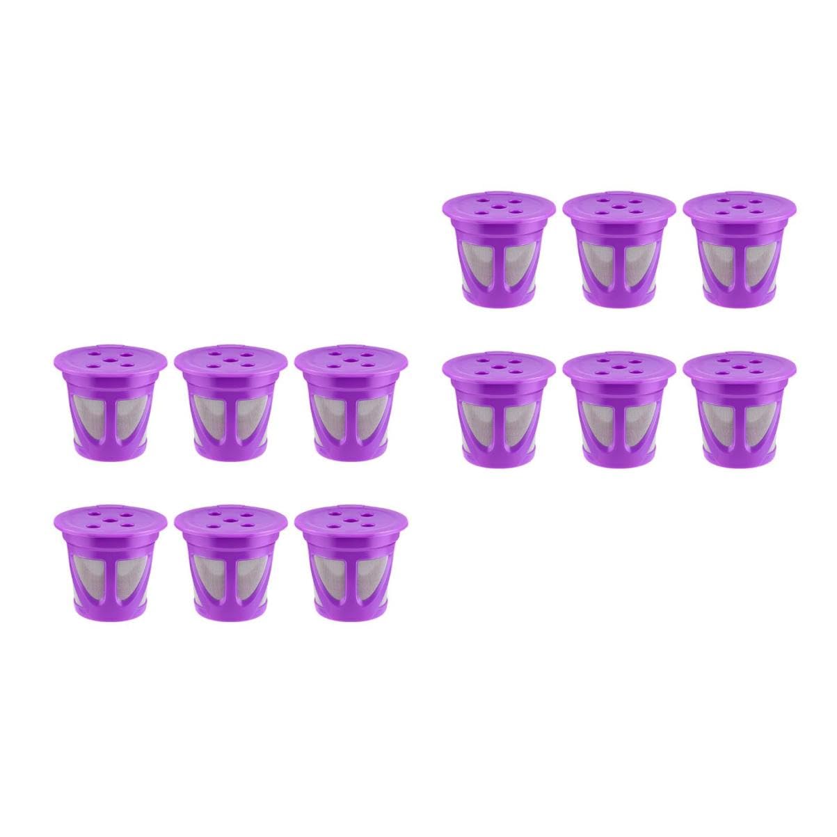 Uonlytech 12piezas De Café Rellenables Reutilizables De Inoxidable y Plástico Filtros De Café Compatibles Capacidad De Ahorra Dinero