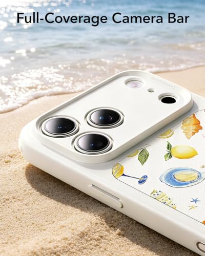 Image of ESR for iPhone 17 Pro Case, Camera Control Cover, Compatible with MagSafe, Shockproof Military-Grade Protection, Magnetic Case for iPhone 17 Pro, Classic Hybrid, Coastal Summer, Cream White