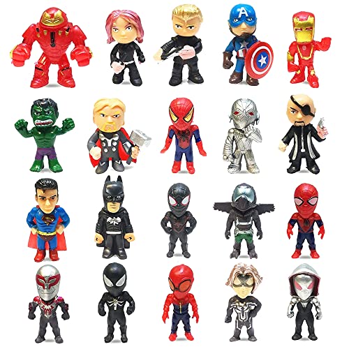 Super Hero Action Sets Mini Superheroes Figures for Boys,Small Superhero Figure Birthday Party Favors Cake Cupcake Topper Supplies (20 Set)
