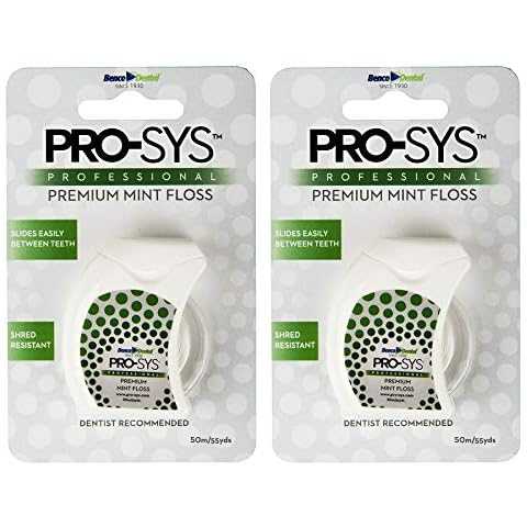 PRO-SYS® Premium Mint Dental Floss, Shred-Resistant, Removes Plaque & Food, Pack of 2 (110 Yards Total) Cover