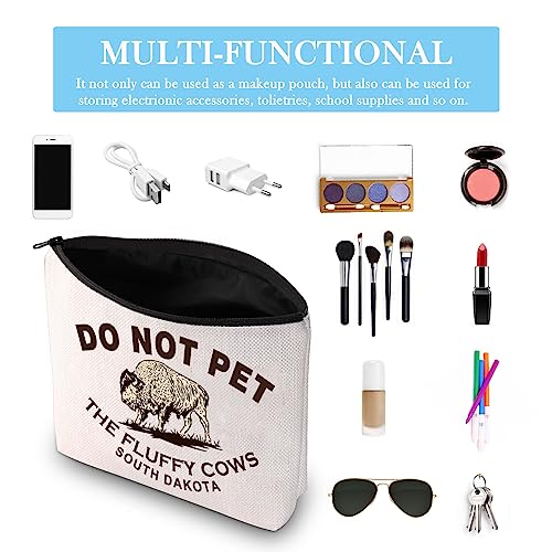 Bison Buffalo Gift Do Not Pet the Fluffy Cows Zipper Pouch South Dakota Gift Midwest Badlands National Park Gift Makeup Bag (SOUTH DAKOTA Bag)3