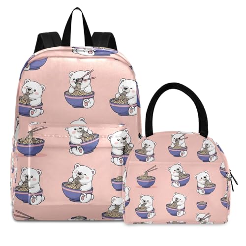 Boîte à déjeuner et sac à dos enfant ours avec sac repas étanche