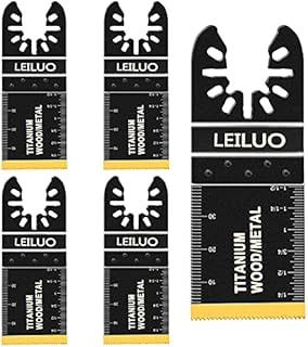 5 PC Titanium Oscillating Multitool Blades LEILUO Oscillating Tool Blades for Metal Nails Wood Plastic and Hard Material Oscillating Saw Blade fit Dewalt Rockwell Milwaukee Makita Ryobi