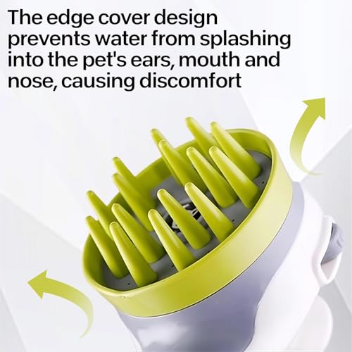 Haustier-Hundepflege-Duschkopf mit Massagebürste, Funktionalität und Wasserspar-Pausen-Funktion, Duschkopf für Katzen und Hunde (weiß)