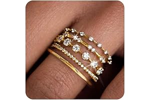 FAXHION Gold Rings for Women 6 Ring Set