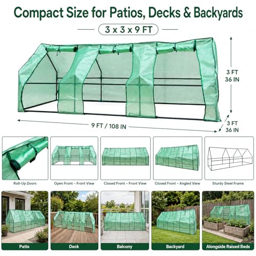ScienGarden Mini Greenhouse for Outdoors 108" W Portable Greenhouse Kit by ScienGarden - Used condition - Image 3